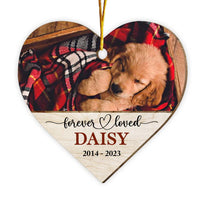 Personalized Forever Loved Dog Memorial Heart Ornament 29225 thumb 1