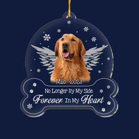 Personalized No Longer By Our Sides Forever In Our Hearts Dog Memorial Ornament 29230 thumb 1