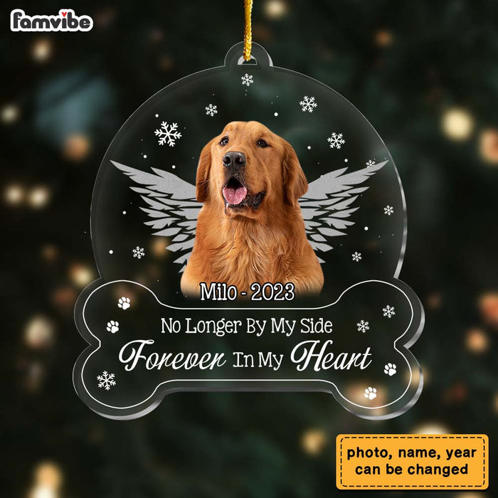 Personalized No Longer By Our Sides Forever In Our Hearts Dog Memorial Ornament 29230 1