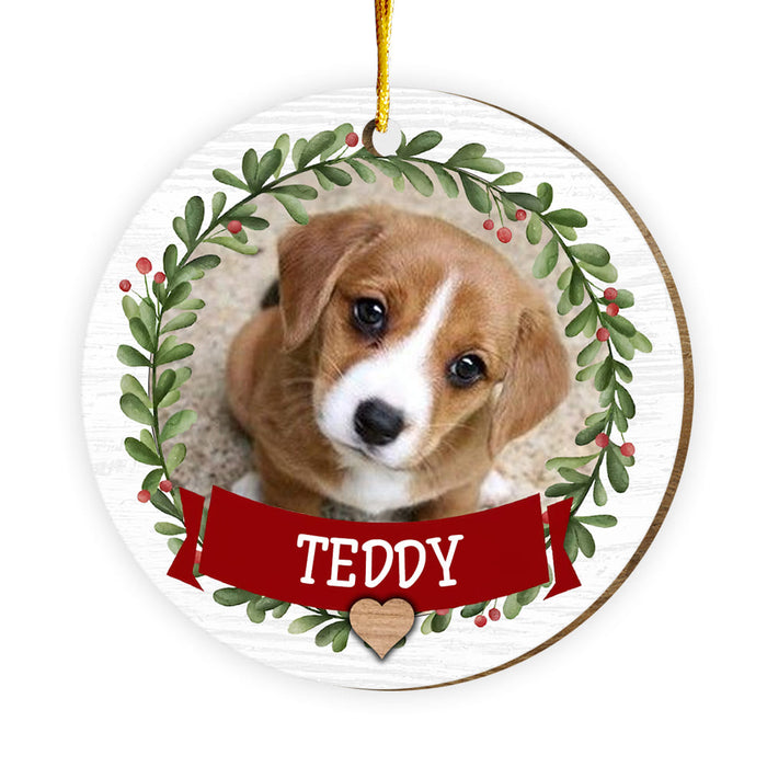 Personalized Merry Christmas Dog Lovers Circle Ornament 29231 1
