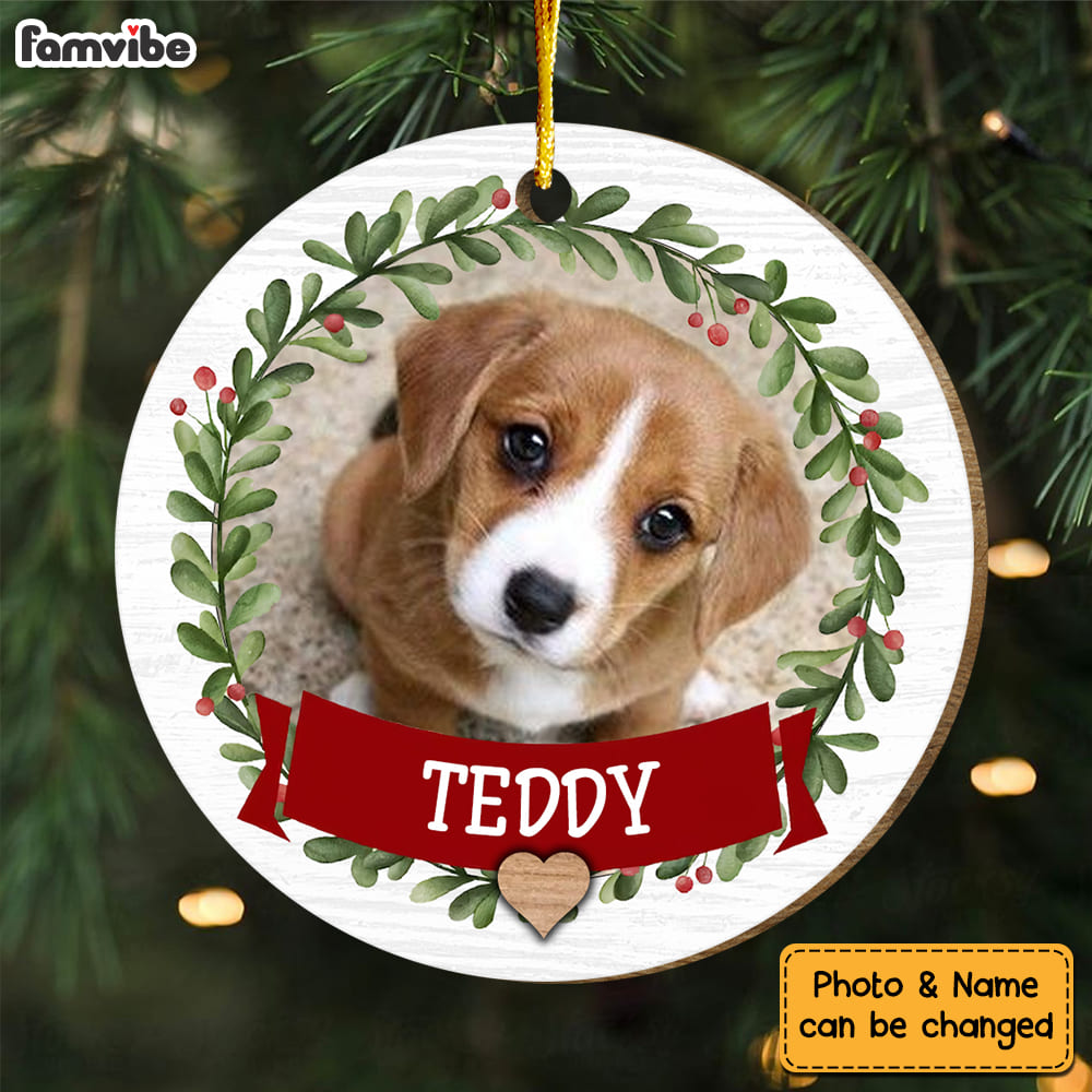 Personalized Merry Christmas Dog Lovers Circle Ornament 29231 Primary Mockup