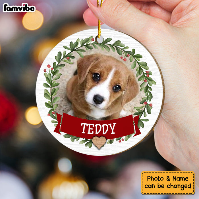 Personalized Merry Christmas Dog Lovers Circle Ornament 29231 1