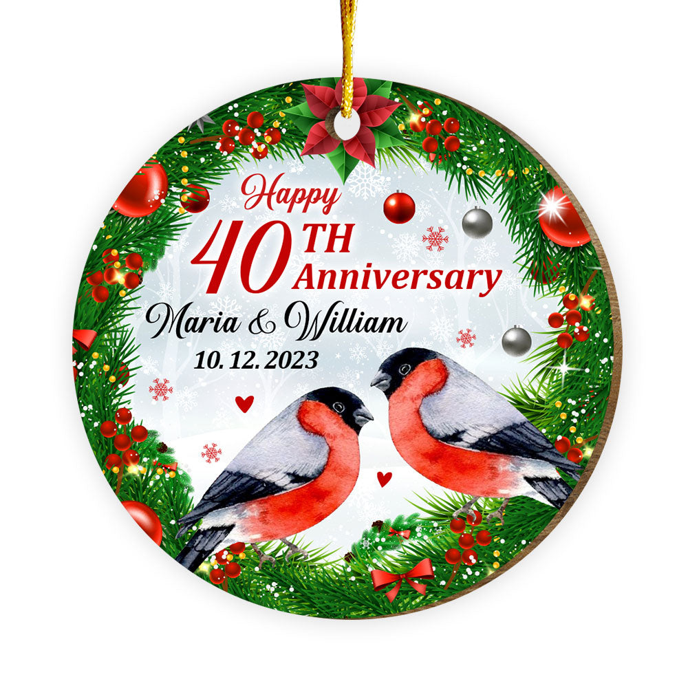 Personalized Couple Gift 40th Anniversary Circle Ornament 29234 Primary Mockup