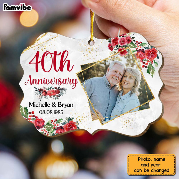 Personalized Gift For Couple 40th Wedding Anniversary Upload Photo Benelux Ornament 29235 1