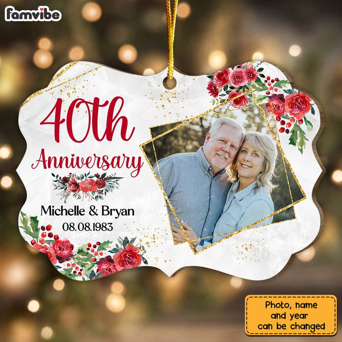Personalized Gift For Couple 40th Wedding Anniversary Upload Photo Benelux Ornament 29235 1