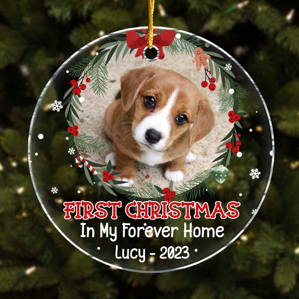 Personalized First Christmas In My Forever Home Circle Ornament 29236 Primary Mockup