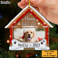 Personalized Home Is Where The Paws Are Ornament 2 Layered Wood Ornament 29237 thumb 1