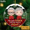 Personalized Christmas Gift For Couple You're Stuck With Me Circle Ornament 29238 1