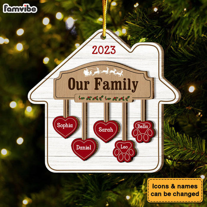 Personalized Our Family 2 Layered Wood Ornament 29241 1
