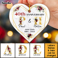 Personalized Gift For 40th Wedding Anniversary Heart Ornament 29243 thumb 1