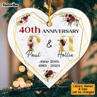 Personalized Gift For 40th Wedding Anniversary Heart Ornament 29243 thumb 1