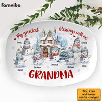 Personalized Christmas Gift For Grandma Snowman Plate 29245 thumb 1