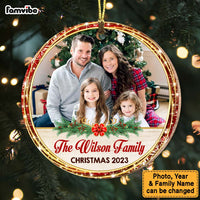 Personalized Christmas Gift For Family Photo Upload 2023 Circle Ornament 29246 thumb 1