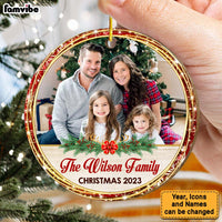 Personalized Christmas Gift For Family Photo Upload 2023 Circle Ornament 29246 thumb 1