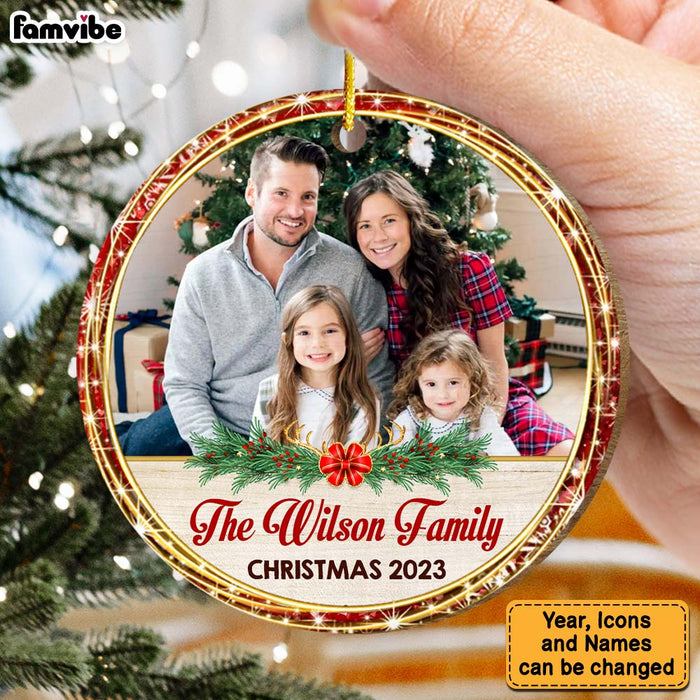 Personalized Christmas Gift For Family Photo Upload 2023 Circle Ornament 29246 1