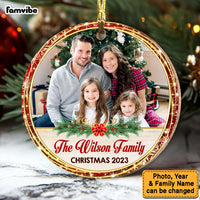 Personalized Christmas Gift For Family Photo Upload 2023 Circle Ornament 29246 thumb 1