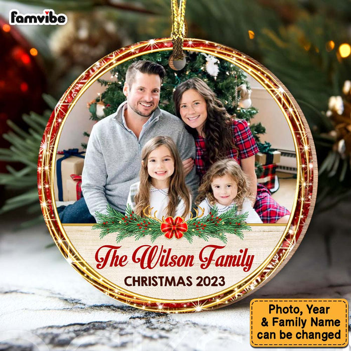 Personalized Christmas Gift For Family Photo Upload 2023 Circle Ornament 29246 1