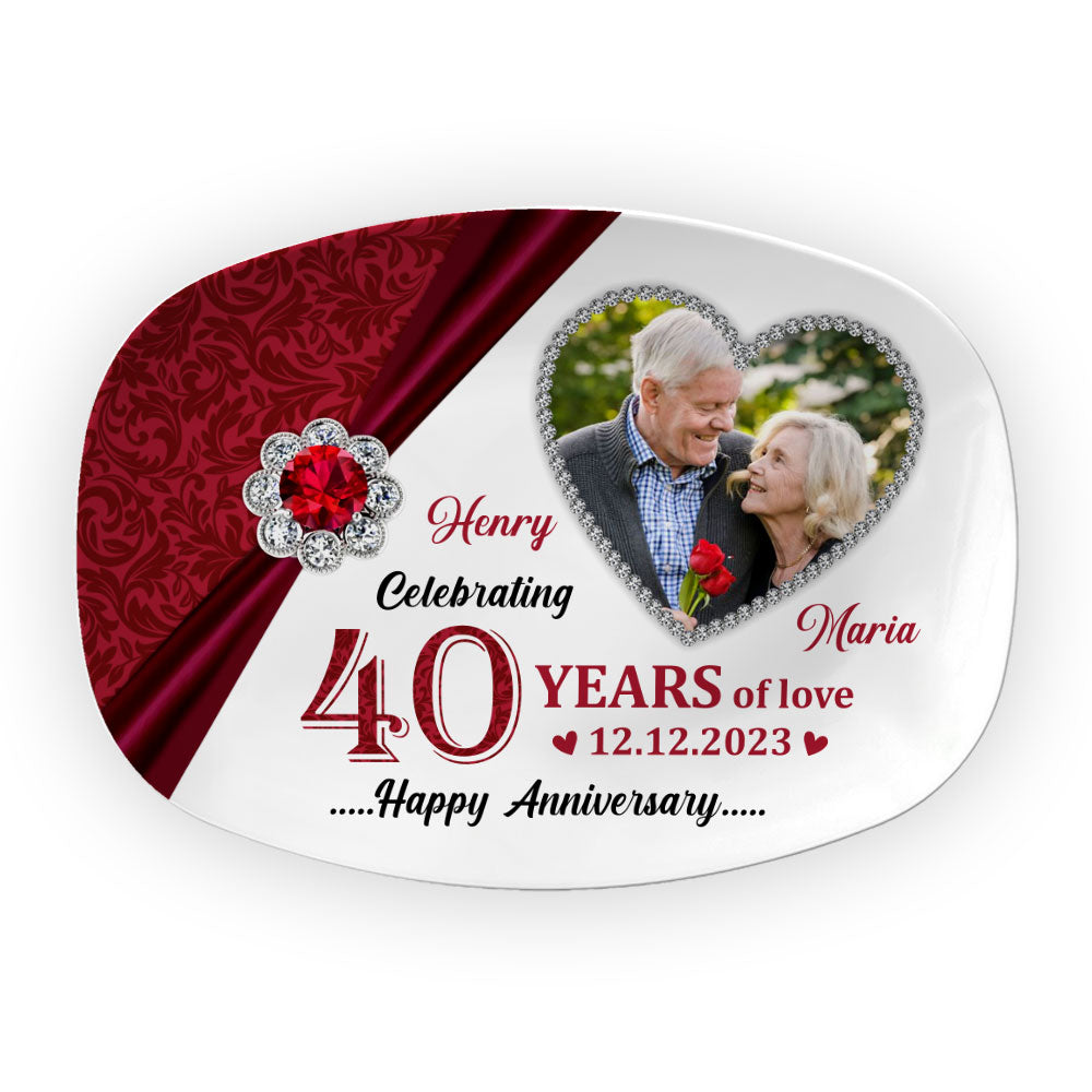 Personalized Couple Gift 40 Years Of Love Anniversary Plate 29248 Primary Mockup