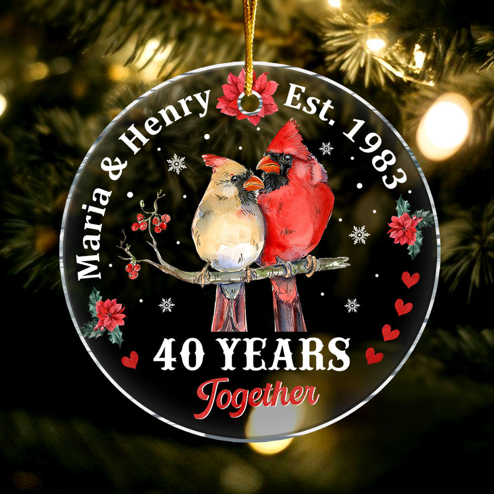 Personalized Anniversary Gift For Couple 40 Years Together Circle Ornament 29249 Primary Mockup