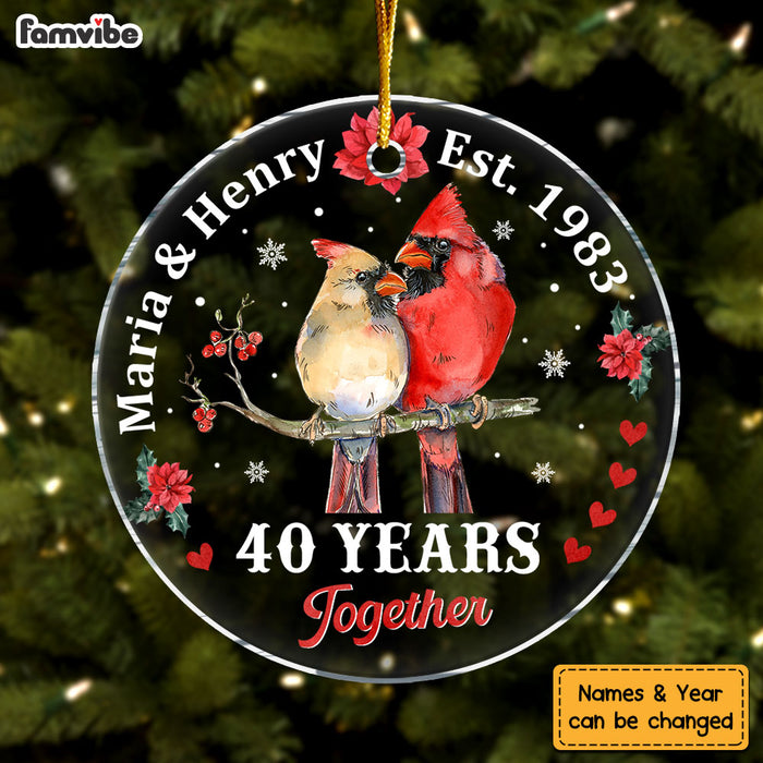 Personalized Anniversary Gift For Couple 40 Years Together Circle Ornament 29249 1