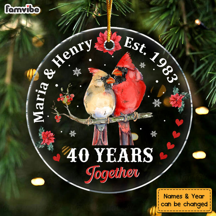 Personalized Anniversary Gift For Couple 40 Years Together Circle Ornament 29249 1
