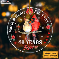 Personalized Anniversary Gift For Couple 40 Years Together Circle Ornament 29249 thumb 1