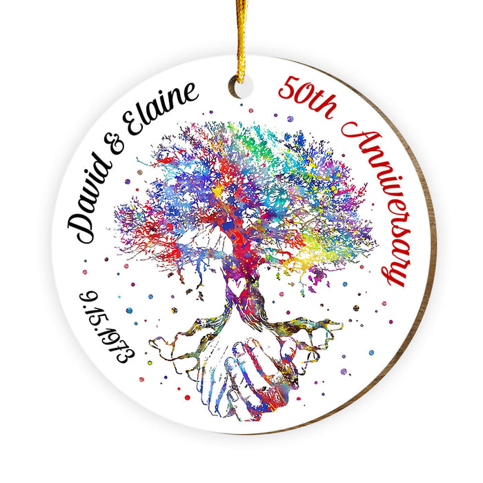 Personalized Anniversary Gift For Couple 50th Anniversary Circle Ornament 29250 1