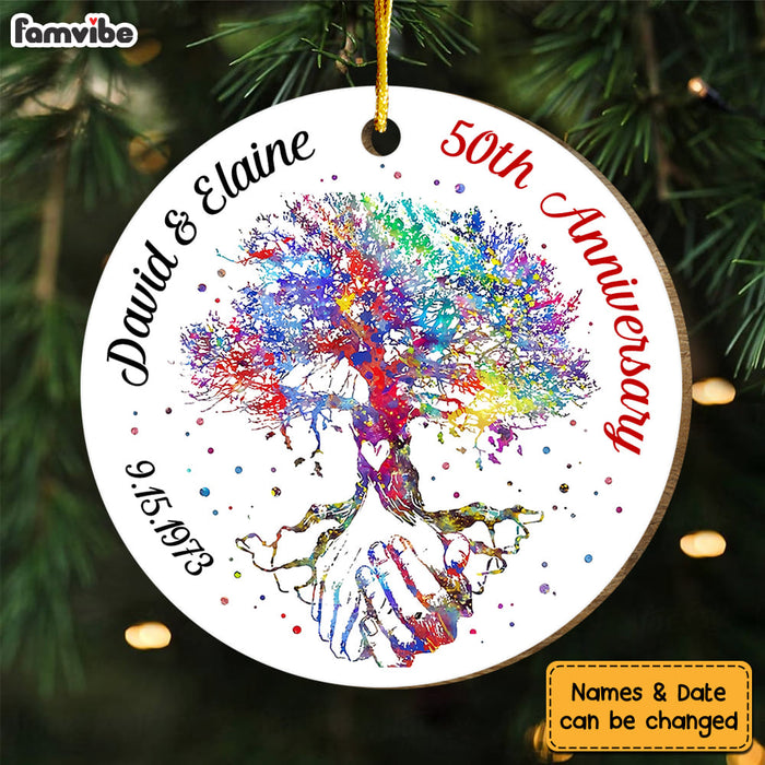Personalized Anniversary Gift For Couple 50th Anniversary Circle Ornament 29250 1