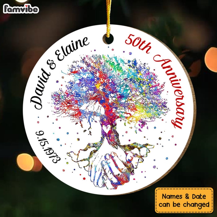 Personalized Anniversary Gift For Couple 50th Anniversary Circle Ornament 29250 1