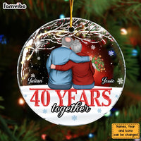 Personalized Couple Gift 40 Years Anniversary Christmas Circle Ornament 29252 thumb 1