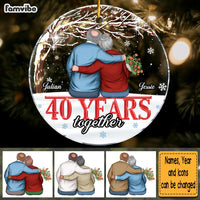Personalized Couple Gift 40 Years Anniversary Christmas Circle Ornament 29252 thumb 1