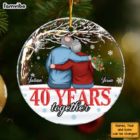 Personalized Couple Gift 40 Years Anniversary Christmas Circle Ornament 29252 thumb 1