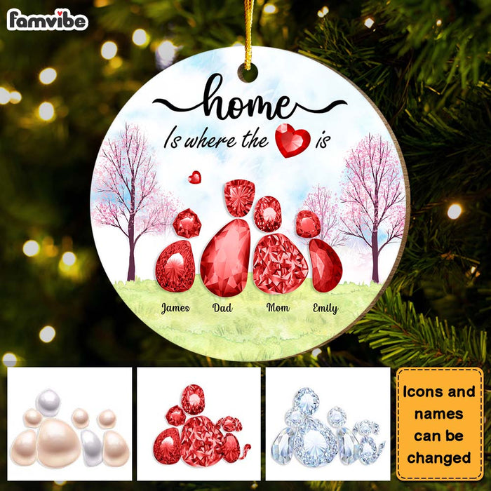 Personalized Gift For Family Home Is Where Love Is Circle Ornament 29253 1