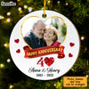 Personalized Gift For Couple Happy 40 Anniversary Photo Circle Ornament 29254 1