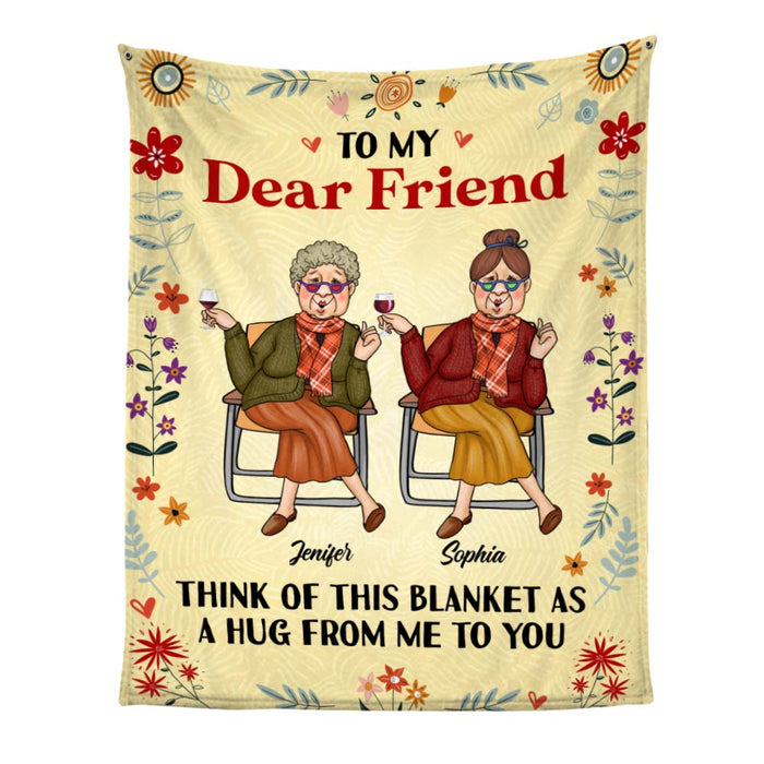 Personalized Gift For Old Friend Hug From Me Blanket 29255 1