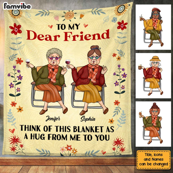 Personalized Gift For Old Friend Hug From Me Blanket 29255 1