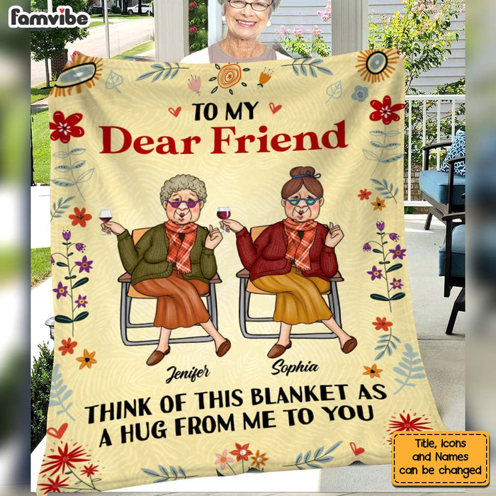 Personalized Gift For Old Friend Hug From Me Blanket 29255 1