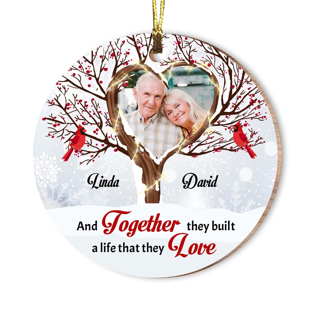 Personalized Christmas Gift For Couple Love Tree Together Circle Ornament 29256 Primary Mockup