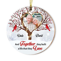 Personalized Christmas Gift For Couple Love Tree Together Circle Ornament 29256 thumb 1