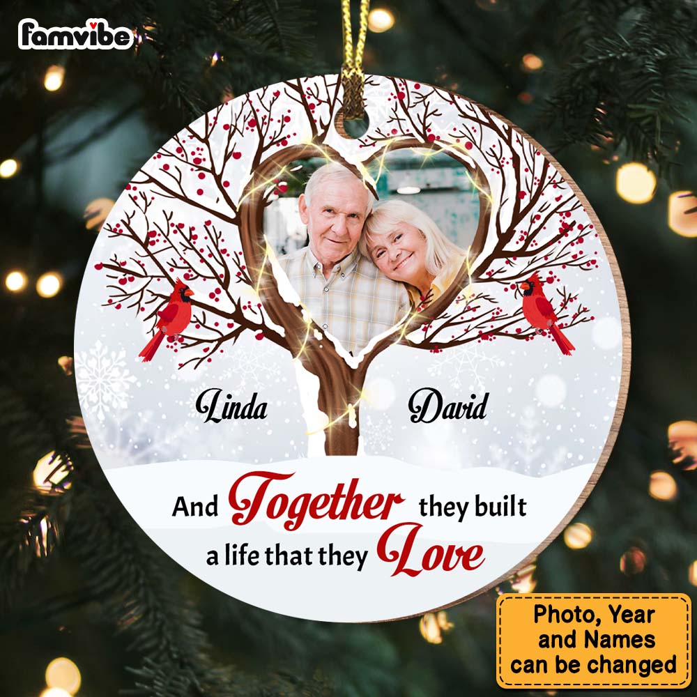 Personalized Christmas Gift For Couple Love Tree Together Circle Ornament 29256 Primary Mockup