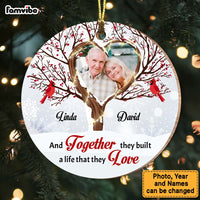 Personalized Christmas Gift For Couple Love Tree Together Circle Ornament 29256 thumb 1