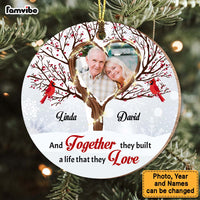 Personalized Christmas Gift For Couple Love Tree Together Circle Ornament 29256 thumb 1