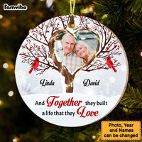 Personalized Christmas Gift For Couple Love Tree Together Circle Ornament 29256 thumb 1