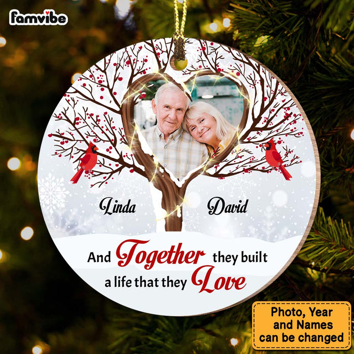 Personalized Christmas Gift For Couple Love Tree Together Circle Ornament 29256 1