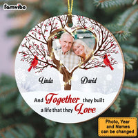 Personalized Christmas Gift For Couple Love Tree Together Circle Ornament 29256 thumb 1