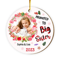 Personalized Christmas Gift For Granddaughter Promoted To Big Sister Circle Ornament 29258 thumb 1