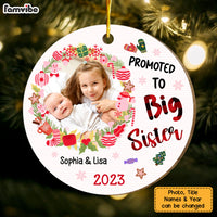 Personalized Christmas Gift For Granddaughter Promoted To Big Sister Circle Ornament 29258 thumb 1
