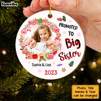 Personalized Christmas Gift For Granddaughter Promoted To Big Sister Circle Ornament 29258 thumb 1