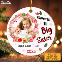 Personalized Christmas Gift For Granddaughter Promoted To Big Sister Circle Ornament 29258 thumb 1