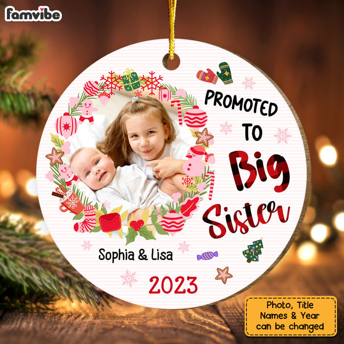 Personalized Christmas Gift For Granddaughter Promoted To Big Sister Circle Ornament 29258 1